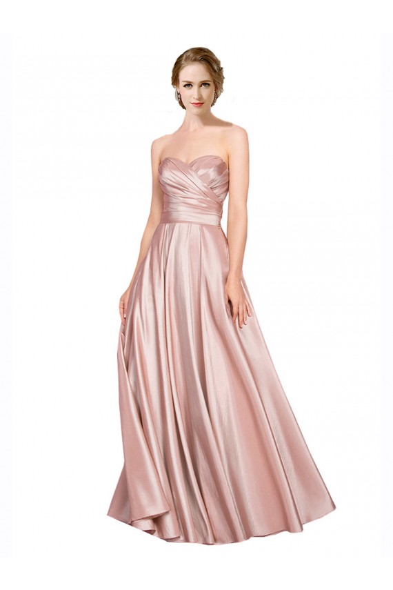 Stretch Satin Low Back Long Sweetheart A-Line Black Tie Evening Gown / Prom Dress / Bridesmaid Dress Plymouth