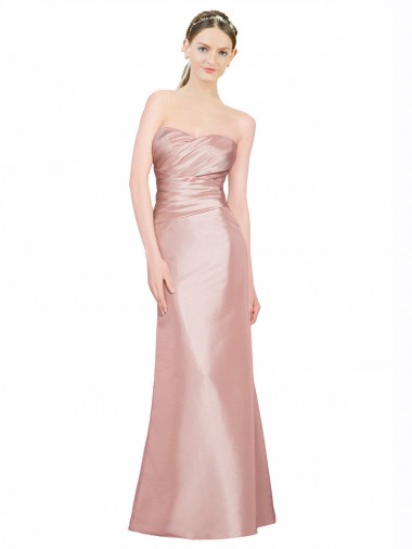 Stretch Satin Low Back Long Sweetheart A-Line Formal Evening Gown / Prom Dress / Bridesmaid Dress Plymouth