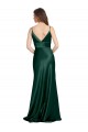 Stretch Satin V-Back Long Spaghetti Straps Sheath Formal Evening Gown / Prom Dress / Bridesmaid Dress Plymouth