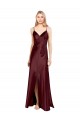 Stretch Satin Long Spaghetti Straps A-Line Bridesmaid Dress / Evening Dress Plymouth