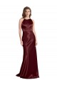 Stretch Satin Long Spaghetti Straps A-Line Formal Evening Gown / Prom Dress / Bridesmaid Dress Plymouth