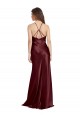 Stretch Satin Long Spaghetti Straps A-Line Formal Evening Gown / Prom Dress / Bridesmaid Dress Plymouth