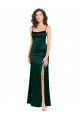 Stretch Satin Open Back Long Scoop Neck A-Line Formal Evening Gown / Prom Dress / Bridesmaid Dress Plymouth