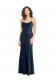 Stretch Satin Open Back Long Cowl Neck A-Line Black Tie Evening Gown / Prom Dress / Bridesmaid Dress Plymouth