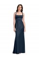 Stretch Satin Low Back Long Square Neck A-Line Formal Evening Gown / Prom Dress / Bridesmaid Dress Plymouth