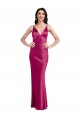 Stretch Satin Low Back Long Spaghetti Straps A-Line Formal Evening Dress / Bridesmaid Dress Plymouth