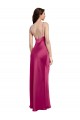 Stretch Satin Low Back Long Spaghetti Straps A-Line Formal Evening Dress / Bridesmaid Dress Plymouth