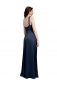 Stretch Satin Low Back Long Cowl Neck A-Line Formal Evening Gown / Prom Dress / Bridesmaid Dress Plymouth