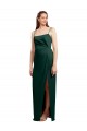 Stretch Satin Low Back Long Spaghetti Straps Column Formal Evening Gown / Prom Dress / Bridesmaid Dress Plymouth