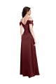 Stretch Satin Long Off the Shoulder A-Line Formal Dress / Bridesmaid Dress Plymouth