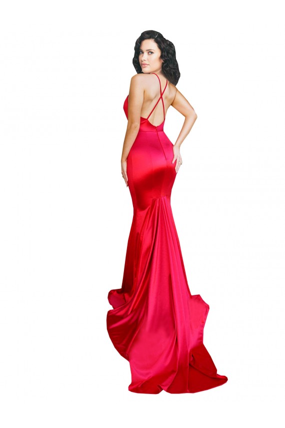 Stretch Satin Low Back Long Sweetheart Mermaid Formal Evening Gown / Prom Dress / Bridesmaid Dress Plymouth