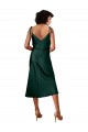 Stretch Satin Midi Length Cowl Neck Sheath Black Tie Evening Gown / Prom Dress / Bridesmaid Dress Plymouth