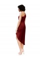 Stretch Satin Midi Length One Shoulder Sheath Black Tie Evening Gown / Prom Dress / Bridesmaid Dress Plymouth