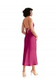 Stretch Satin Low Back Midi Length V-Neck A-Line Formal Evening Gown / Prom Dress / Bridesmaid Dress Plymouth