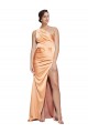 Stretch Satin Criss Cross Open Back Long One Shoulder Sheath Formal Evening Gown / Prom Dress / Bridesmaid Dress Plymouth