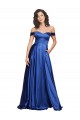 Stretch Satin Sweep Train Off the Shoulder A-Line Formal Evening Gown / Prom Dress / Bridesmaid Dress Plymouth