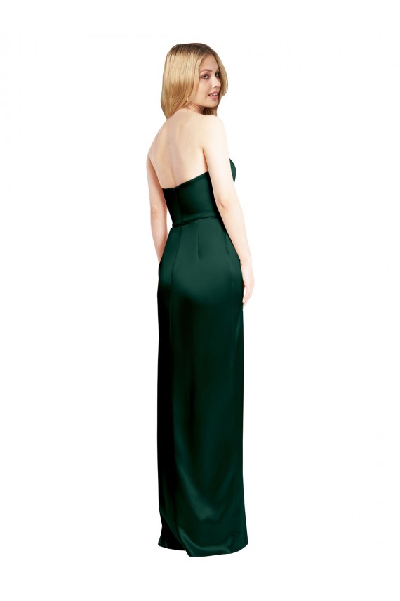 Stretch Satin Long Scoop Neck A-Line Formal Evening Gown / Prom Dress / Bridesmaid Dress Plymouth