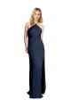 Stretch Satin Criss Cross Open Back Long Halter Neck A-Line Formal Evening Gown / Prom Dress / Bridesmaid Dress Plymouth