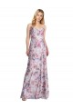 Stretch Satin & Floral Long Cowl Neck A-Line Formal Evening Gown / Bridesmaid Dress Plymouth