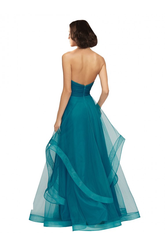Tulle Long Sweetheart Turquoise A-Line Bridesmaid Dress Plymouth