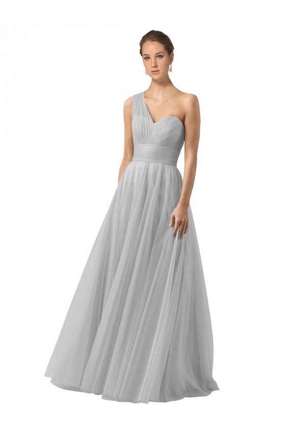 Tulle Long One Shoulder A-Line Bridesmaid Gown Plymouth