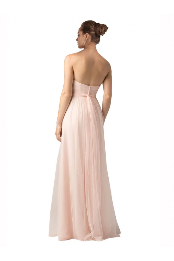 Tulle Long Sweetheart Nude A-Line Bridesmaid Dress / Evening Dress Plymouth