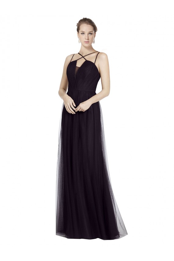 Tulle Long Spaghetti Straps A-Line Bridesmaid Gown Plymouth