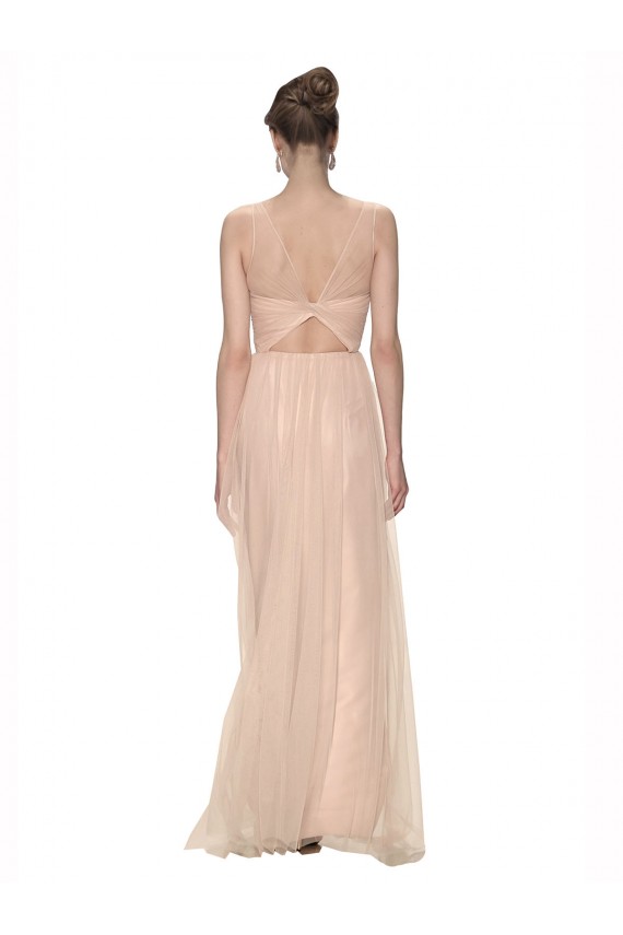 Tulle Long Illusion Neck Sheath Bridesmaid Dress Plymouth