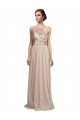 Tulle Long Halter Neck Nude A-Line Bridesmaid Dress Plymouth