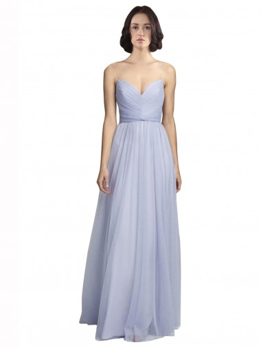 Tulle Long Spaghetti Straps Lilac A-Line Bridesmaid Dress Plymouth