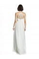 Tulle Long Halter Neck White A-Line Bridesmaid Dress Plymouth