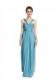 Tulle Long Spaghetti Straps Sky Blue A-Line Bridesmaid Dress Plymouth