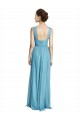 Tulle Long Spaghetti Straps Sky Blue A-Line Bridesmaid Dress Plymouth