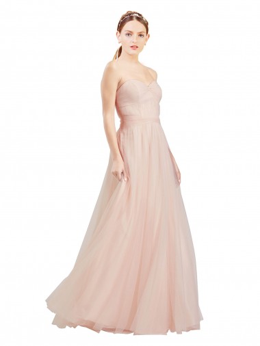 Tulle Open Back Long Sweetheart A-Line Semi Formal Dress / Bridesmaid Dress Plymouth
