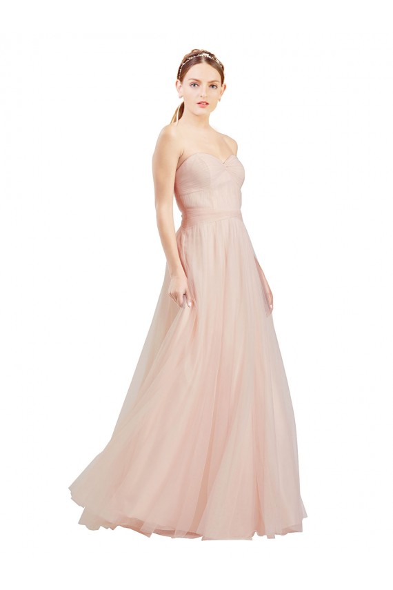Tulle Open Back Long Sweetheart A-Line Semi Formal Dress / Bridesmaid Dress Plymouth