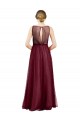 Tulle Keyhole Back Long Boat Neck A-Line Semi Formal Evening Dress / Bridesmaid Dress Plymouth