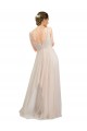 Tulle Open Back Long Scoop Neck A-Line Semi Formal Evening Dress / Bridesmaid Dress Plymouth