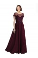Tulle & Soft Chiffon Long Jewel Neck A-Line Bridesmaid Dress Plymouth
