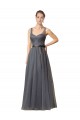 Tulle V-Back Long Sweetheart Slate Grey A-Line Formal Dress / Bridesmaid Dress Plymouth