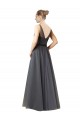 Tulle V-Back Long Sweetheart Slate Grey A-Line Formal Dress / Bridesmaid Dress Plymouth
