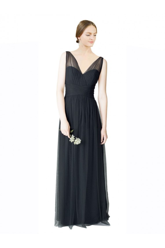 Tulle V-Back Long V-Neck A-Line Formal Dress / Bridesmaid Dress Plymouth