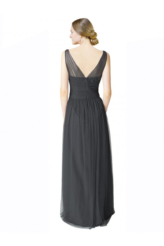 Tulle V-Back Long V-Neck A-Line Formal Dress / Bridesmaid Dress Plymouth