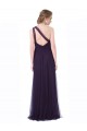 Tulle Long One Shoulder Plum A-Line Bridesmaid Dress Plymouth