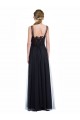 Tulle & Lace Low Back Long Bateau Neck A-Line Bridesmaid Dress Plymouth