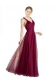 Tulle Criss Cross Open Back Long V-Neck A-Line Bridesmaid Dress Plymouth