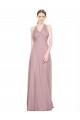 Tulle Low Back Long Halter Neck A-Line Bridesmaid Gown Plymouth