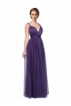 Tulle Open Back Long Spaghetti Straps Purple A-Line Bridesmaid Dress Plymouth