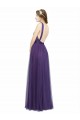 Tulle Open Back Long Spaghetti Straps Purple A-Line Bridesmaid Dress Plymouth