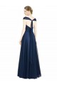 Tulle Open Back Long V-Neck A-Line Bridesmaid Dress Plymouth