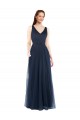 Tulle Low Back Long V-Neck Sheath Bridesmaid Dress Plymouth